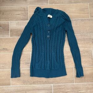 Sonoma Deep Teal V-Neck Sweater